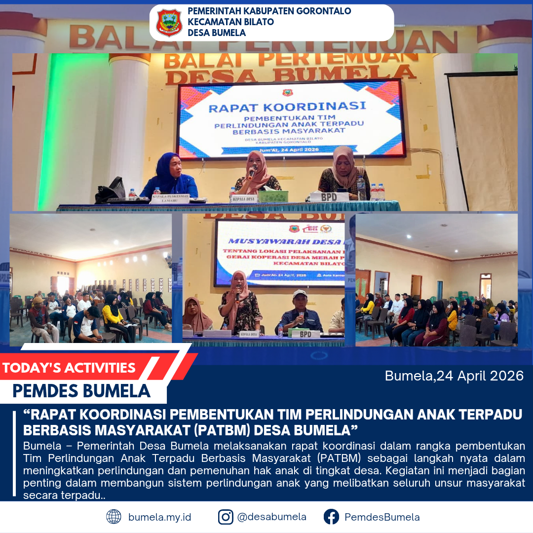 Rapat Koordinasi Pembentukan Tim Perlindungan Anak Terpadu Berbasis Masyarakat (PATBM) Desa Bumela